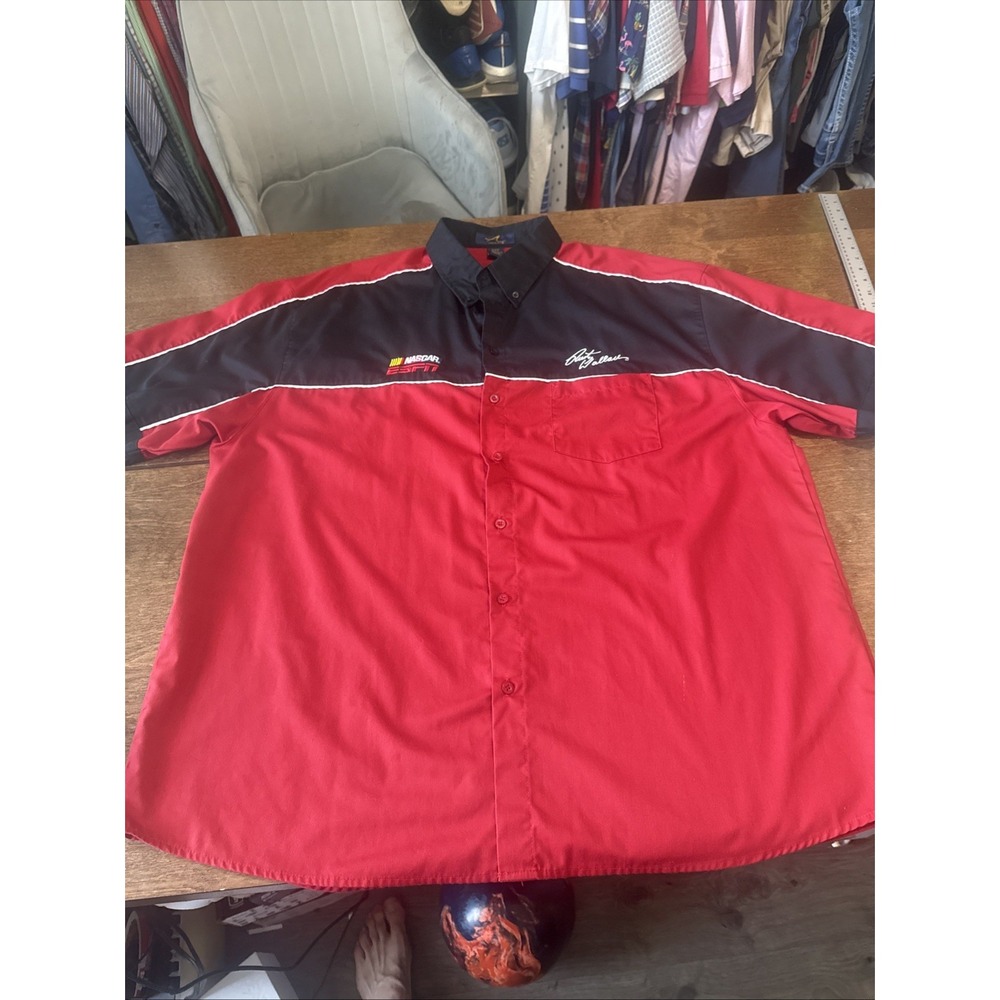 VTG Ash City Button Down Short Sleeve Mens NASCAR ESPN Wallace XXL